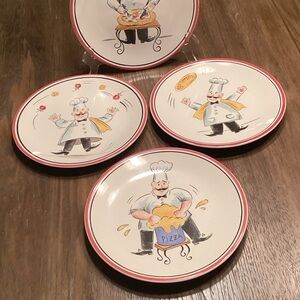 Set of 4 ceramic Pizza plates 9” Diameter